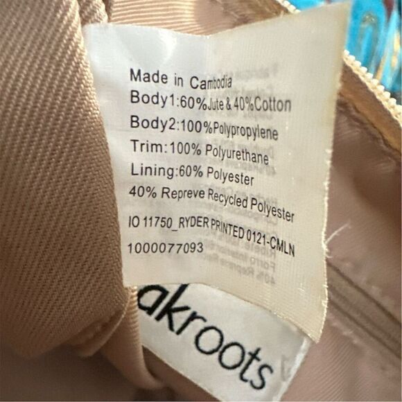 Sakroots Bohemian Crochet Zip Closure Adjustable Crossbody Neutral Tan Blue - Picture 10 of 10